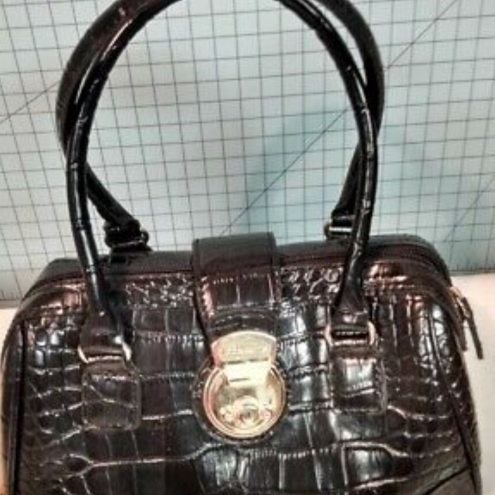 Liz Claiborne Black Faux Leather Handbag. Like new.